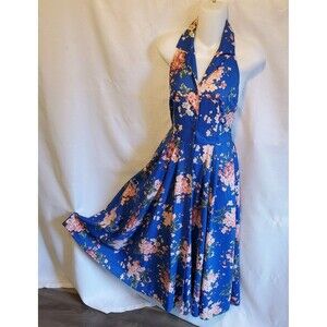Vtg 80's Carol Anderson Floral Button Front Midi Dress Sz 5/6 Cottagecore Retro